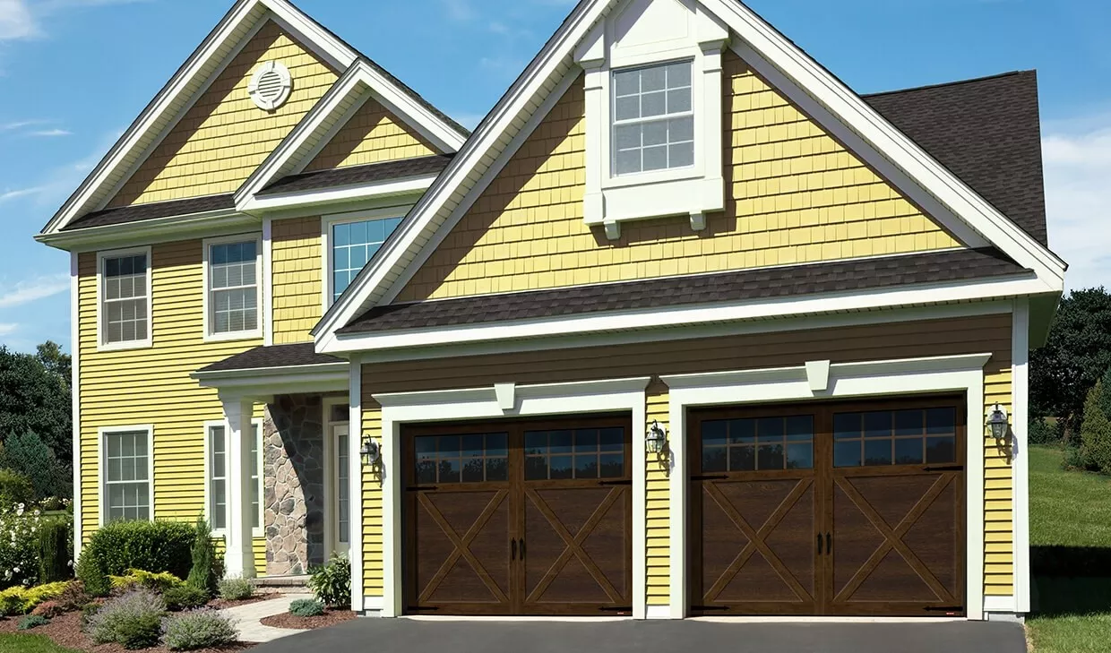 Princeton P-21, 9' x 7', Chocolate Walnut doors and overlays, 8 lite Panoramic windows